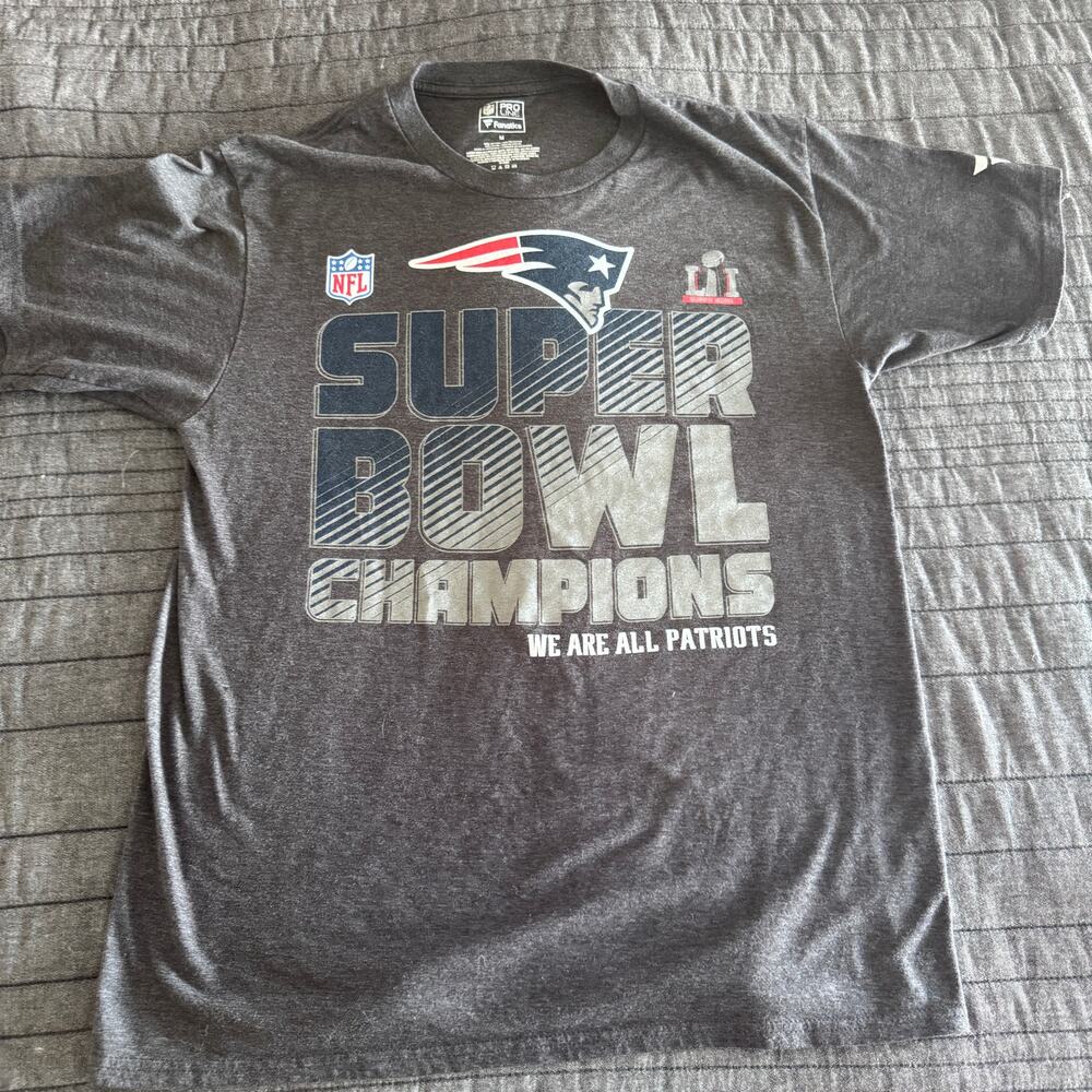 Fanatics Pro Line New England Patriots Super Bowl LI Gray T-Shirt Men's Medium